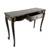 Troy 32 Inch Classic Wood Console Table, 1 Drawer, Floral Cared, Brown