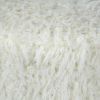 20 Inch Ottoman, Foam Filled, Shearling Fabric, Wood Frame, White, Brown