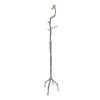 71 Inch Modern Aluminum Coat Stand, Branch Accent, Perched Bird, Silver