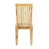 21 Inch Fabric Dining Side Chair, Slatted Back, Set of 2, Gray, Brown
