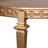 32 Inch Metal Cocktail Table, Circular Pattern Edged Round Top, Copper