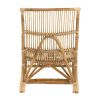 35 Inch Retro Style Rattan Lounge Chair, Slatted Support, Natural Brown