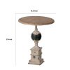 23 Inch Side Table, Round Wood Tabletop, Classic Pedestal, Vintage, Ivory