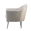 30 Inch Modern Accent Sofa chair, Curved, Ivory Fabric Upholstery