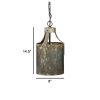 8 Inch Rustic Chandelier Pendant Light, Iron, Vintage Aged Galvanized Gray