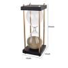Doug Inch 60 Minute Sand Hourglass with Modern Frame Included, Black, Brown