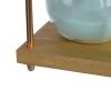 Doug Inch 30 Minute Sand Hourglass with Modern Stand Included, Gold, Blue