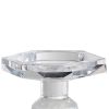 7 Inch Candle Holder, Crystal Glass Solid Turned Pillar, Clear