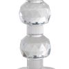 7 Inch Candle Holder, Crystal Glass Solid Turned Pillar, Clear