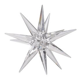 8 Inch Glass Star Accent Decor for Tabletop, Elegant Clear Crystalline
