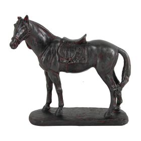 Don 10 Inch Horse Figurine Sculpture, Handmade Table Accent Brown Polyresin