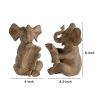 Ari Set of 2 Bookends, Reading Elephant Statuettes, Classic, Brown Resin