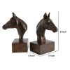 Ari Set of 2 Bookends, Elegant Realistic Horse Bust FIgurines, Dark Brown