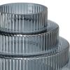 Rae 10 Inch Glass Vase, Geometric Round, Contemporary, Smokey Blue, Clear