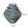 Rae 10 Inch Glass Vase, Geometric Round, Contemporary, Smokey Blue, Clear