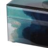 Eve 6 Inch Decorative Accessory Box, Elegant Stone with Finial Accent, Blue