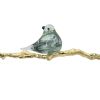 Sue 25 Inch Accent Decor Sculpture, 2 Birds Sitting on Branch, Gold, White