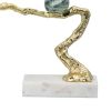 Sue 25 Inch Accent Decor Sculpture, 2 Birds Sitting on Branch, Gold, White