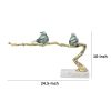 Sue 25 Inch Accent Decor Sculpture, 2 Birds Sitting on Branch, Gold, White