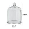 Set of 2 Large Glass Serving Platters with Dome and Finial Handle, Clear