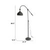 67 Inch Iron Floor Lamp, Adjustable Length Arm, Industrial Antique Black
