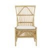 23 Inch Rattan Dining Side Chair, Soft Padded Seat, Natural Brown, White