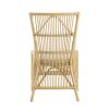 23 Inch Rattan Dining Side Chair, Soft Padded Seat, Natural Brown, White