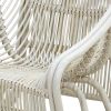 32 Inch Accent Chair, Woven Wicker, Curved Back, Sleigh Base, Modern, White
