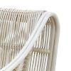 32 Inch Accent Chair, Woven Wicker, Curved Back, Sleigh Base, Modern, White