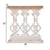 32 Inch Console Table, Fir Wood, Traditional, Scrollwork, Antique White