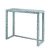36 Inch Accent Console Table, Capiz Shell Inlay, Rectangular, Blue