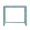 36 Inch Accent Console Table, Capiz Shell Inlay, Rectangular, Blue