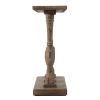 36 Inch Console Table, Fir Wood, Classical Turned Pedestal Base, Gray