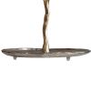 16 Inch Elegant Accent Table, 2 Tier Aluminum Cherry Blossom, Gold, Silver