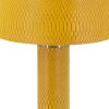 27 Inch Modern Table Lamp, Vegan Faux Leather, Iron, Bright Orange Yellow