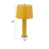 27 Inch Modern Table Lamp, Vegan Faux Leather, Iron, Bright Orange Yellow