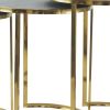24, 22, 21 Inch Nesting Table, Gold Stainless Steel, Vegan Faux Leather Top