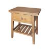 26 Inch Side Table, Classic Look, Drawer, Slatted Shelf, Modern Wood Brown