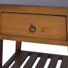 26 Inch Side Table, Classic Look, Drawer, Slatted Shelf, Modern Wood Brown