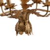 26 Inch 6 Light Chandelier, Iron, Cascading Leaves, Vintage, Classic, Gold