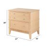 27 Inch Bedside Table, 2 Drawers, Textured Wood, Modern Veneer Finish Brown