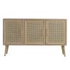 Dana 47 Inch TV Media Entertainment Console, 3 Rattan Doors, Modern, Brown