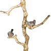 28 Inch Accent Table, Artful Branchlike Frame, Silver Bird Accents, Gold