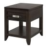 Joni 25 Inch Side End Table, 1 Drawer and Shelf, Espresso Brown Acacia Wood