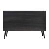 Dana 47 Inch TV Media Entertainment Center, Pine Wood, Rattan Doors, Black