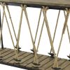 52 Inch Console Table, Rustic Plank Top with Crossed Rope Design, Brown