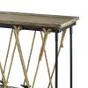 52 Inch Console Table, Rustic Plank Top with Crossed Rope Design, Brown
