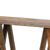Drue 48 Inch Side Console Table, Textured Rustic Brown Wood Frame