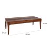 52 Inch Modern Coffee Table, Acacia Wood with Classic Block Legs, Brown