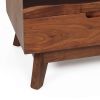 23 Inch Nightstand Side Table, Live Edge Acacia Wood, 3 Drawers, Brown
